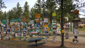 watson lake sign forest alaska highway